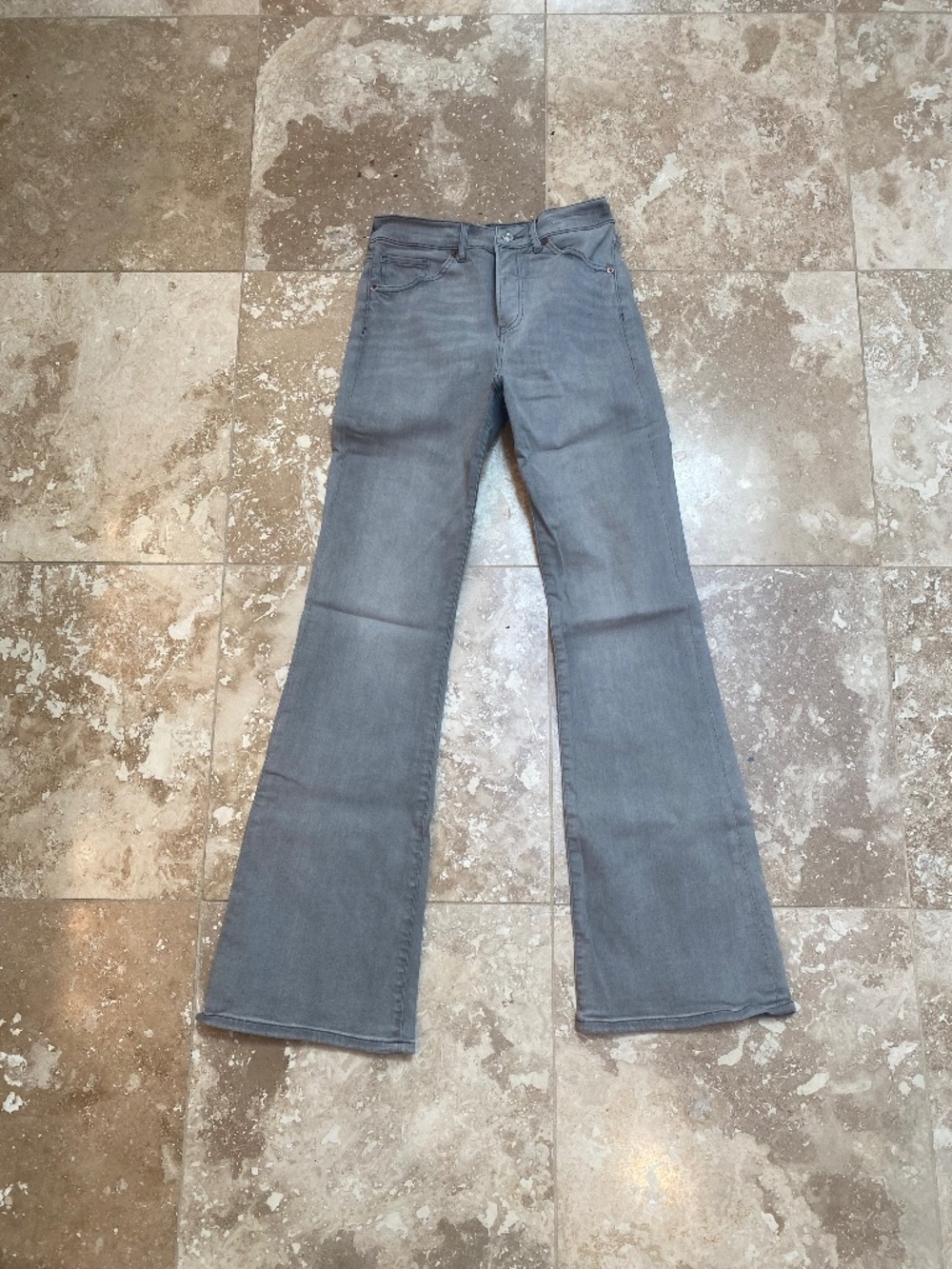 Express High Rise Flare Gray Jeans